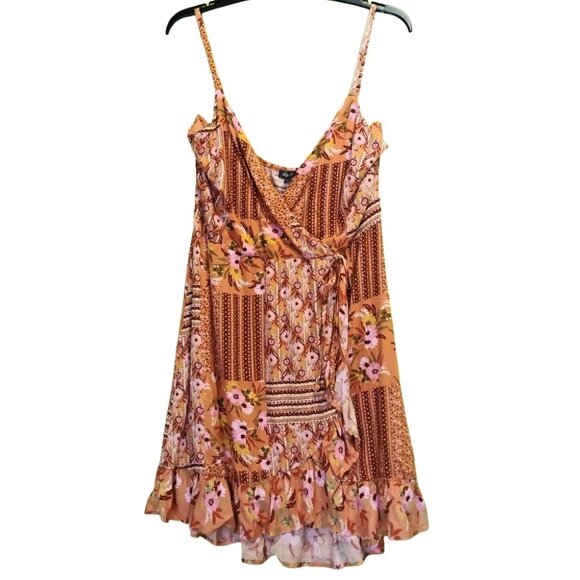 Lily Rose Peachy Pink Multi Color Sleeveless Skater Dress Size XXL - Picture 3 of 8